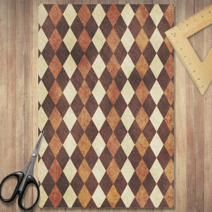 Wood Inlay Argyle Pattern Tissue Paper