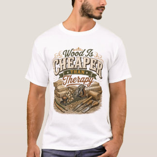 Wood Is Cheaper Than Therapy Vintage Tee