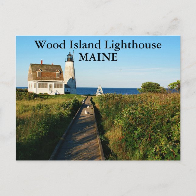 Wood Island Lighthouse, Maine Postcard (Front)