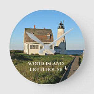 Wood Island Lighthouse Maine Wall Clock