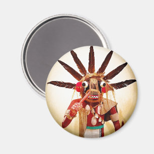 Wood kachina doll photo bold silly cute funny face magnet