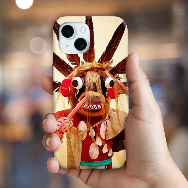 Wood kachina doll photo cute silly funny face  Case-Mate iPhone case (Creator Uploaded)