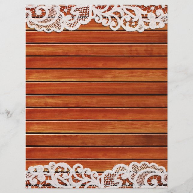 Wood & Lace Scrapbook Paper (Front)