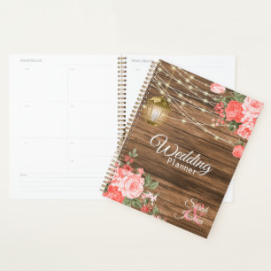 Wood, Lanterns & Coral Flower Planner