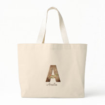 Wood letter  flower monogram retirement Tote Bag
