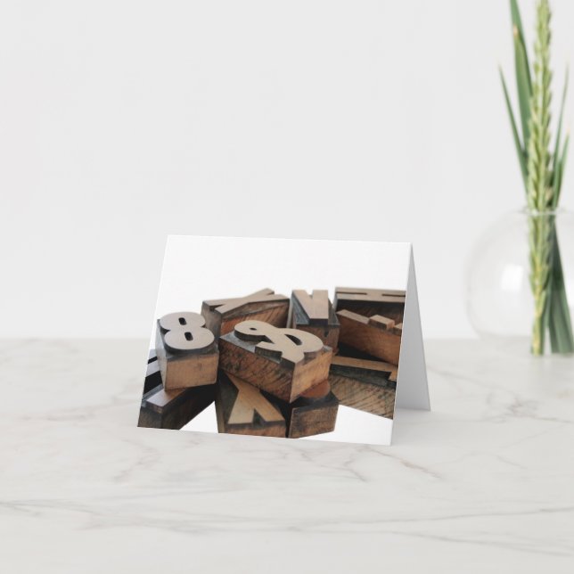 wood letters notecard (Front)