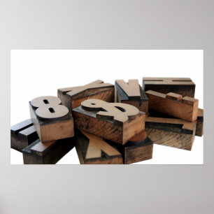 wood letters small poster