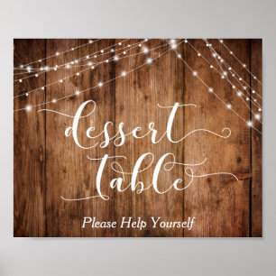 Wood & Lights Dessert Table Calligraphy Sign