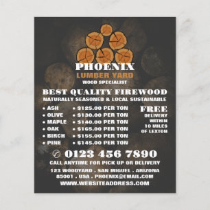 Wood Log Logo, Lumber/Timber/Wood Yard Advert Flyer