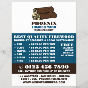 Wood Logs, Lumber/Timber/Wood Yard Advert Flyer