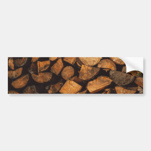 Wood logs pattern bumper sticker