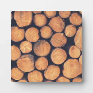 Wood logs plaque