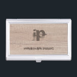 Wood Look Monogrammed Template Distressed Text Business Card Holder<br><div class="desc">Wood Look Monogrammed Template Distressed Text Name Elegant Personalised Professional Business Card Holder.</div>