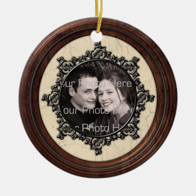 Wood-look Picture Frame Ornament (Front)