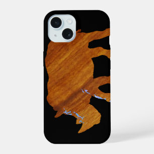 Wood-look Rhino animal iPhone 15 Case