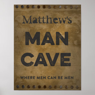 Wood Man Cave Personalised Poster