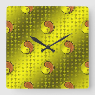 Wood Monkey Square Wall Clock