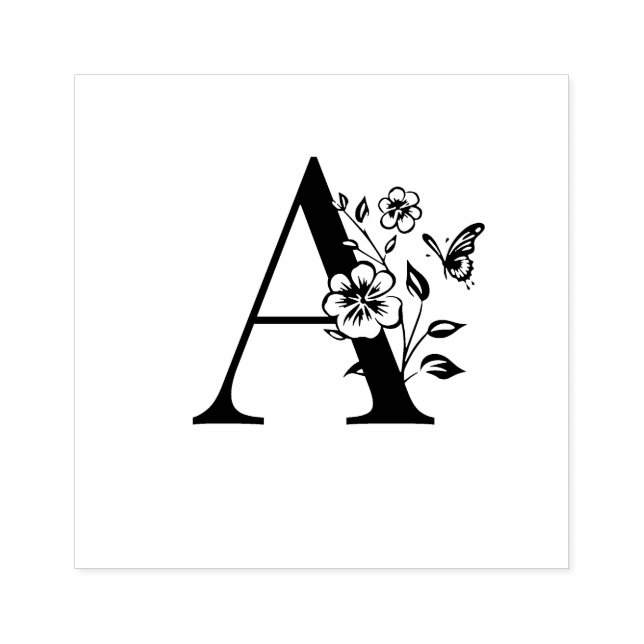 wood monograme A Rubber Stamp (Imprint)