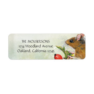 Wood Mouse & Berries Return Address Labels