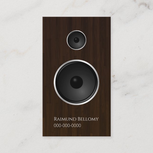 Wood Music Speaker Business Card (Front)