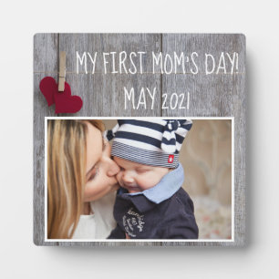 Wood My First Mum's Day Photo Plaque with Easel