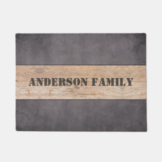 Wood on Dark Background, Family Name Doormat