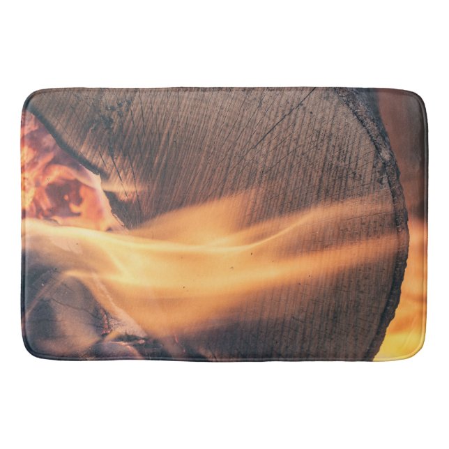 Wood on fire bath mat (Front)