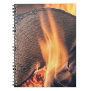 Wood on fire notebook