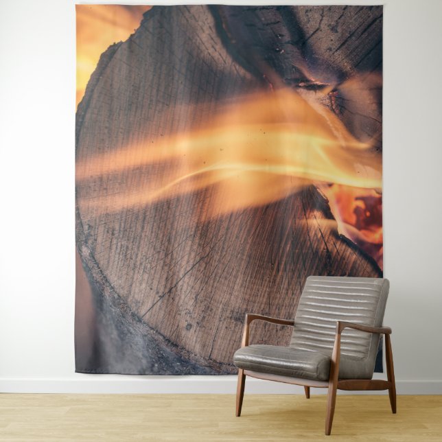 Wood on fire tapestry (In Situ)