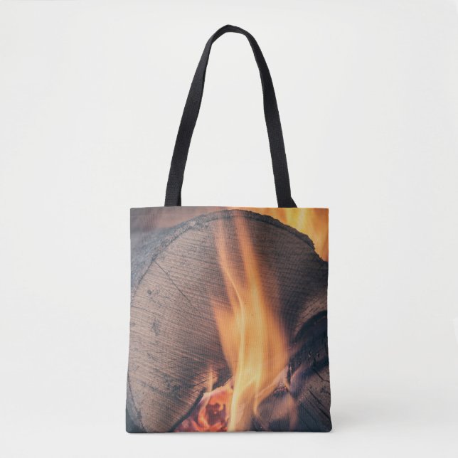 Wood on fire tote bag (Front)