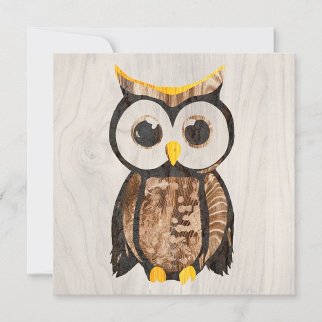 Wood  Owl with big eyes (Front)