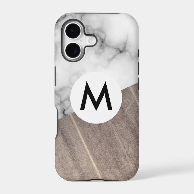Wood Panel Marble with Monogram (Back)