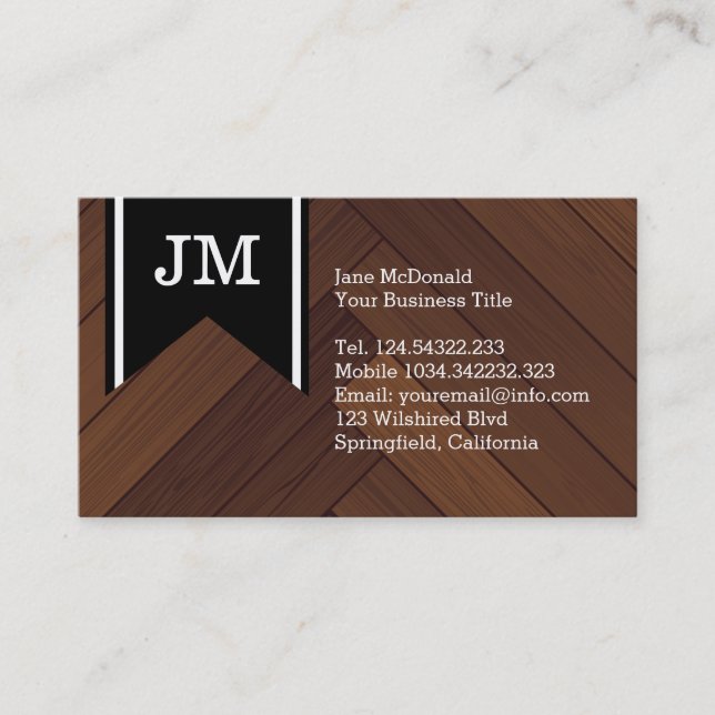 Wood Panel Texture Business Card (Front)