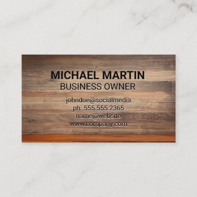 Wood Panels Background | Craftsmen Business Card (Front)
