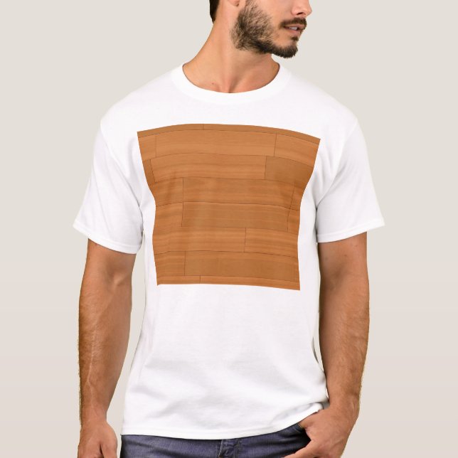 Wood Parquet Floor Pattern T-Shirt (Front)