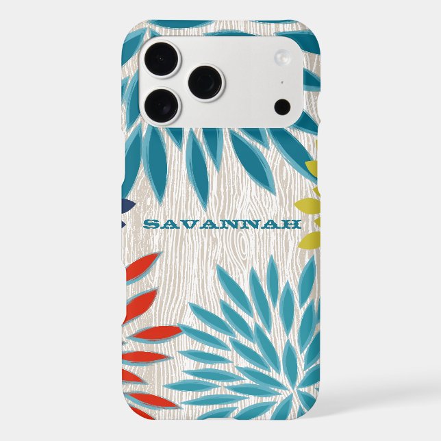 Wood Pattern Chrysanthemum Floral Personalised (Back)