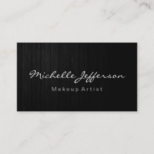 Wood Pattern Makeup Artist Script Business Card