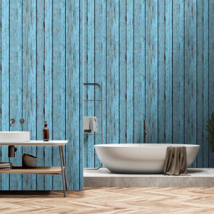 Wood pattern mural weathered flaking paint wallpaper