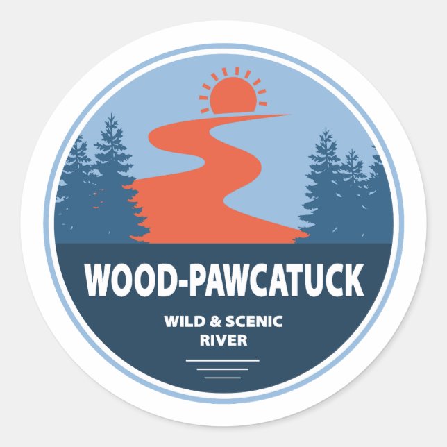 Wood-Pawcatuck Wild And Scenic River Classic Round Sticker (Front)