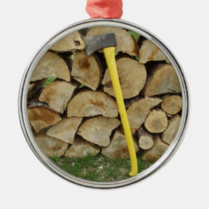 Wood Pile and Axe Decoration