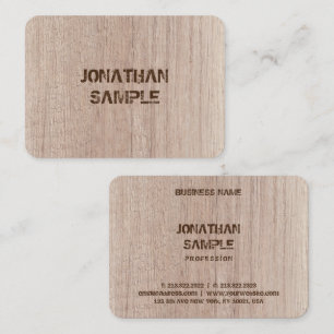 Wood Plank Board Look Distressed Text Template Business Card