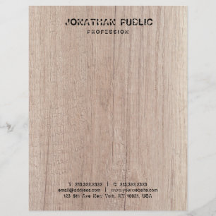 Wood Plank Board Look Template Distressed Text Custom Letterhead