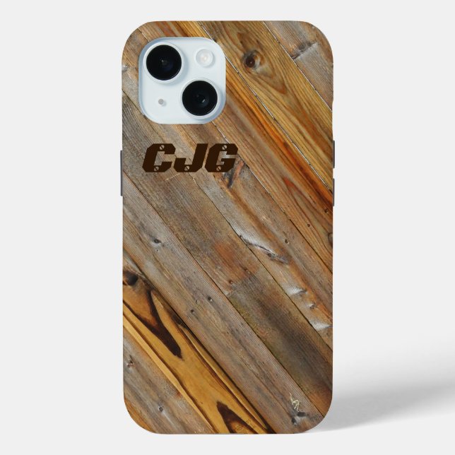Wood Plank Diagonal *Personalise* Case-Mate iPhone Case (Back)