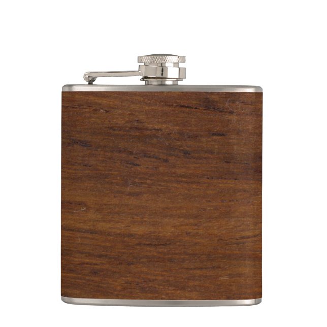 Wood Plank Plain Texture Lumber Hip Flask (Front)