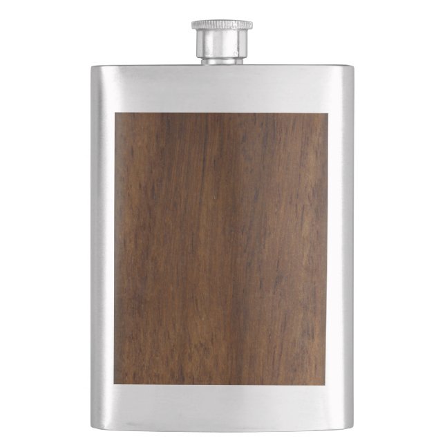 Wood Plank Plain Texture Lumber Hip Flask (Front)