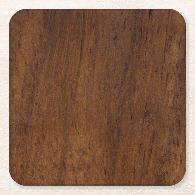 Wood Plank Plain Texture Lumber Square Paper Coaster (Front)