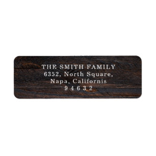 Wood Plank Print Rustic Return Address Label