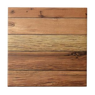 Wood planks design brown tile