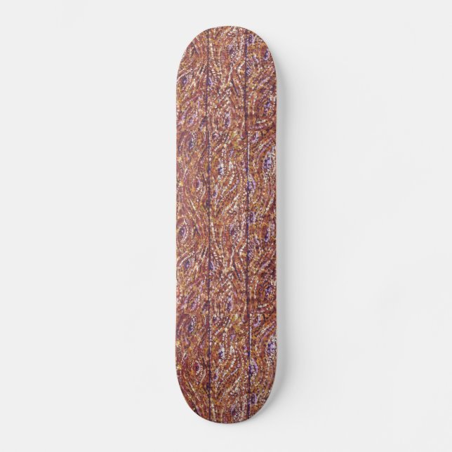 Wood Planks Pointillism Skateboard (Front)