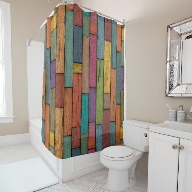 Wood Planks Shower Curtain (In Situ)
